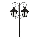 Farol Con Columna Para Jardín Venzar Hierro 2 Luces