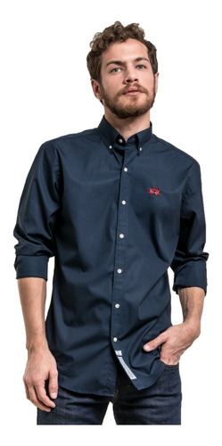 Camisa Lisa Negro La Martina Hombre