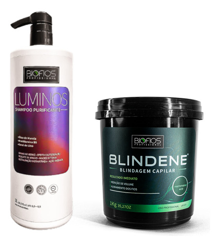 Kit Shampoo Antiresíduos 1l + Btox Capilar Blindene 1kg