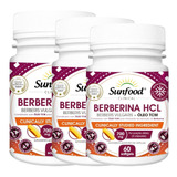 Berberina + Tcm 60 Cáps 700mg Softgels Kit 3 Potes Sunfood