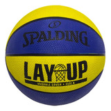 Pelota Basket Spalding Lay Up Sz6 Azul Con Amarillo