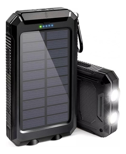 Cargador Portatil Solar 20000ma  2 Usb 5v Linterna Brujula