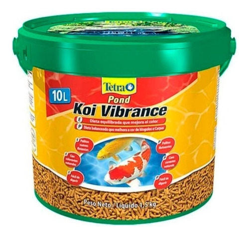 Ração Tetra Koi Vibrance 10l 1,5kg Carpa Kinguio Lago Pond