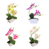 Regalo Decorativo Con Simulación De Orquídea Y Mariposa Arti