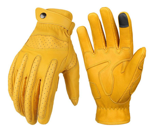 Guantes De Protección De Cuero De Motocicleta Para Pantalla