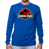 Polera Manga Larga Algodón Niños Jurassic Park Dinosaurios