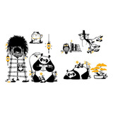 Stickers Decorativos Grandes Infantiles Osos Pandas Oriental