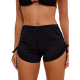 Saída Praia Feminina Shorts Curto Liso Fresquinho Moda Verão