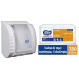 Papel Toalha Interfolhado 350 Fls Simples + Dispenser Elite