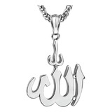 Fizizdh Collar De Allah Grande De Acero Inoxidable Con Joyer