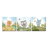 Placa Decorativa Infantil Menino Safari Kit Com Fita Adesiva