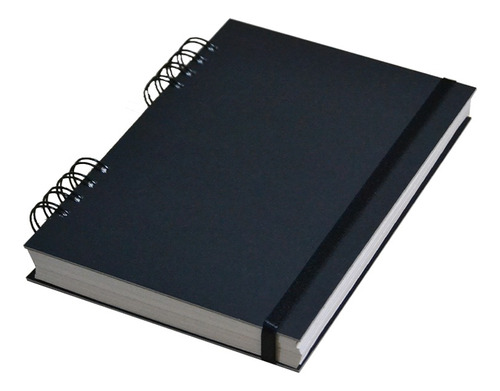 Cuaderno A5 (15x21) Negro Anillado 180 Hojas Ecologico