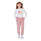 Pantalón De Buzo Niña Kids Polar Rosado Corona