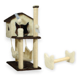 Arranhador Gato Casa C/ Rede Playground Kit Poste Sisal