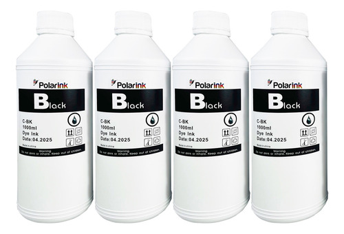 Kit 4 Litros Tinta Negra Compatible Con Hp Epson Brother Can
