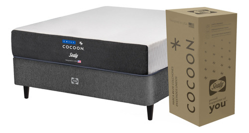 Sommier Y Colchon Queen (150x190) Cocoon Chill Box Color Blanco