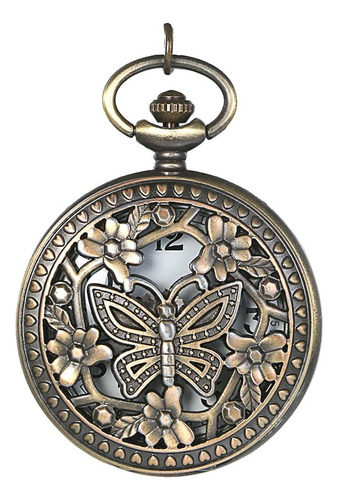 Reloj De Cuarzo De Bolsillo Con Diseño Retro De Mariposa