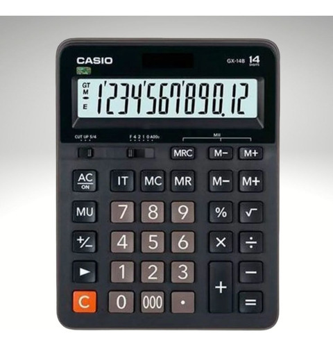 Calculadora Casio Solar Energy Gx-14b, Color Negro