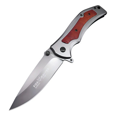 Cuchillo Plegable Fox Fa26 Acero Inoxidable Apertura Manual Plateado | Meses sin interés