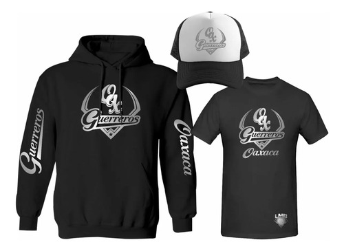 Kit Sudadera + Playera + Gorra Guerreros Oaxaca Lmb Silver