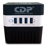 Regulador Marca Cdp Mod Ru-avr604 600va 4 Contactos 4 Usb /v Color Negro