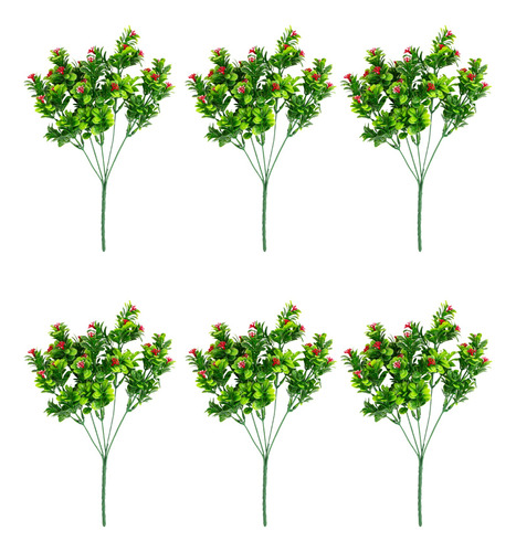 Planta Artificial Jardin Vertical Flores Rojas 35cm X 6u