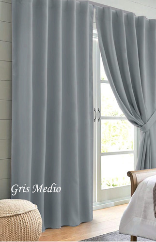 Jgo De Cortinas Blackout Textil Presilla Oculta 250cm Largo