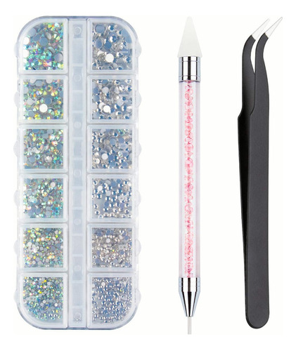 Cristales Ab De Uñas Deco Art Rhinestones Pinza Y Selector