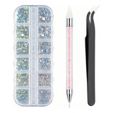 Cristales Ab De Uñas Deco Art Rhinestones Pinza Y Selector