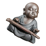 Decoración Petaca De Té Little Monk Estatua Buda Sonriente