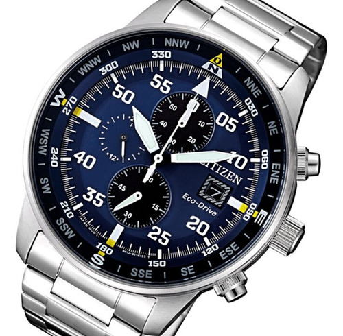 Reloj Hombre Citizen Azul Acero Cronografo 25% Off + Regalo