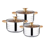 Bateria De Cocina Ollas En Acero Quirurgico Kaisa Villa 6pcs