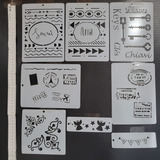 Pack 12 Stencils Decorativos Varias Unidades Diseños Oferta