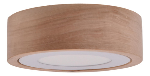 Panel Circular Led Kua 6w Madera Lenga Lustrada 