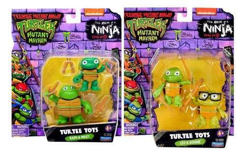 Tmnt Mutant Mayhem Turtle Tots Leo & Donnie & Raph & Mikey