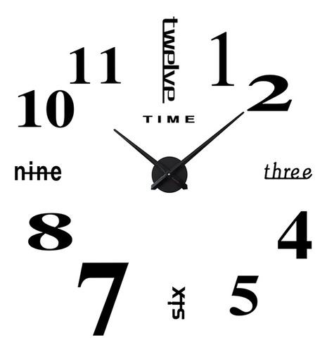 Reloj De Pared Moderno Jumbo Silent, Grande, 3d, Placa Acríl