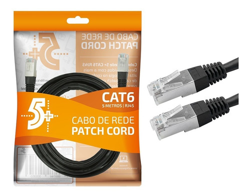 Cabo De Rede Patch Cord Blindado Ethernet Rj45 Cat6 5m