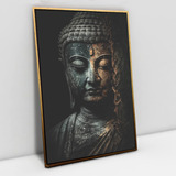 Quadro Decor Canvas Buda Meditando Moldura Dourada 80x120cm