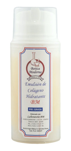 Emulsion Colágeno Hidratante Piel Grasa 100 Gr.