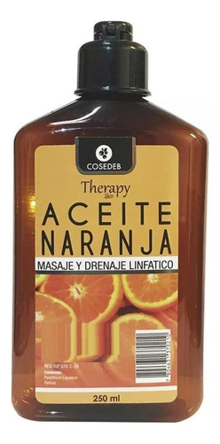 Aceite Masaje Naranja 250ml Masoterapia Drenaje 