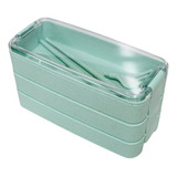 Lonchera Hermetica Topper 3 Niveles Ecologico Lunch Box /e Color Verde Claro