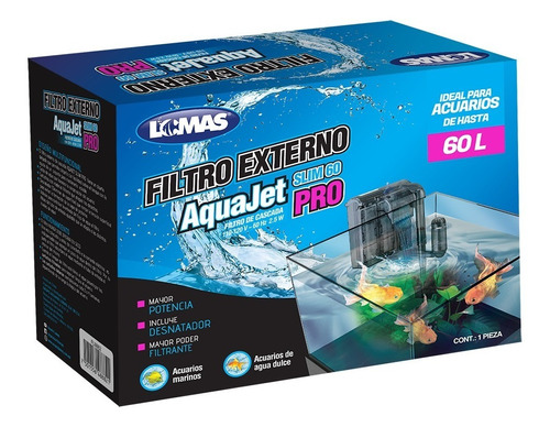 Filtro De Cascada Aquajet Slim Pro Pecera Acuario De 60 Lt