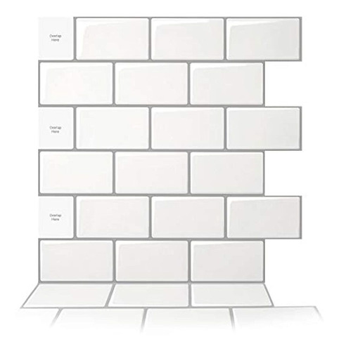 Panel De Pared 3d - Color Blanco (12'' X 12'') (10 Hojas)