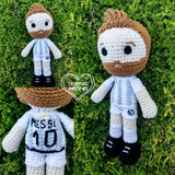 Messi Muñeco Tejido Amigurumi