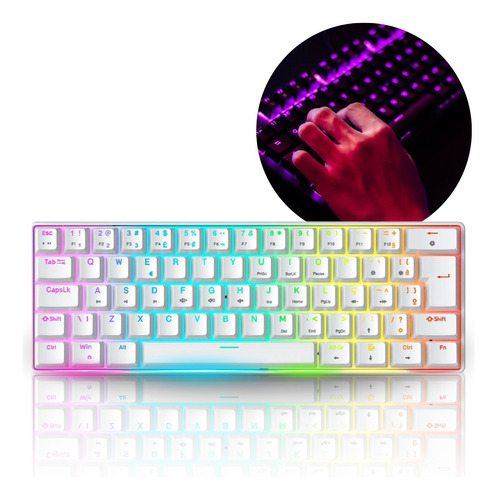 Teclado Mecânico Gamer Hyrax Thunder Rgb 60% - Abnt2