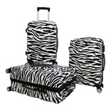 Set De 3 Maletas Rígidas Animal Print 4 Ruedas Giratorias