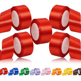 5 Rollos Listón Satinado Doble Cintas Decorativas 4cm 114m