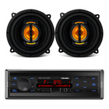 Kit Par Falante 4 Pol Jb4 Flex Leson + Rádio Mp3 Bluetooth