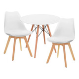 Combo Mesa Eames 80 + 2 Silla Tulip Tapizada - Alto Impacto