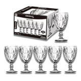 Jogo De Taça 6 Unidades Diamond De Vinho Vidro 260ml